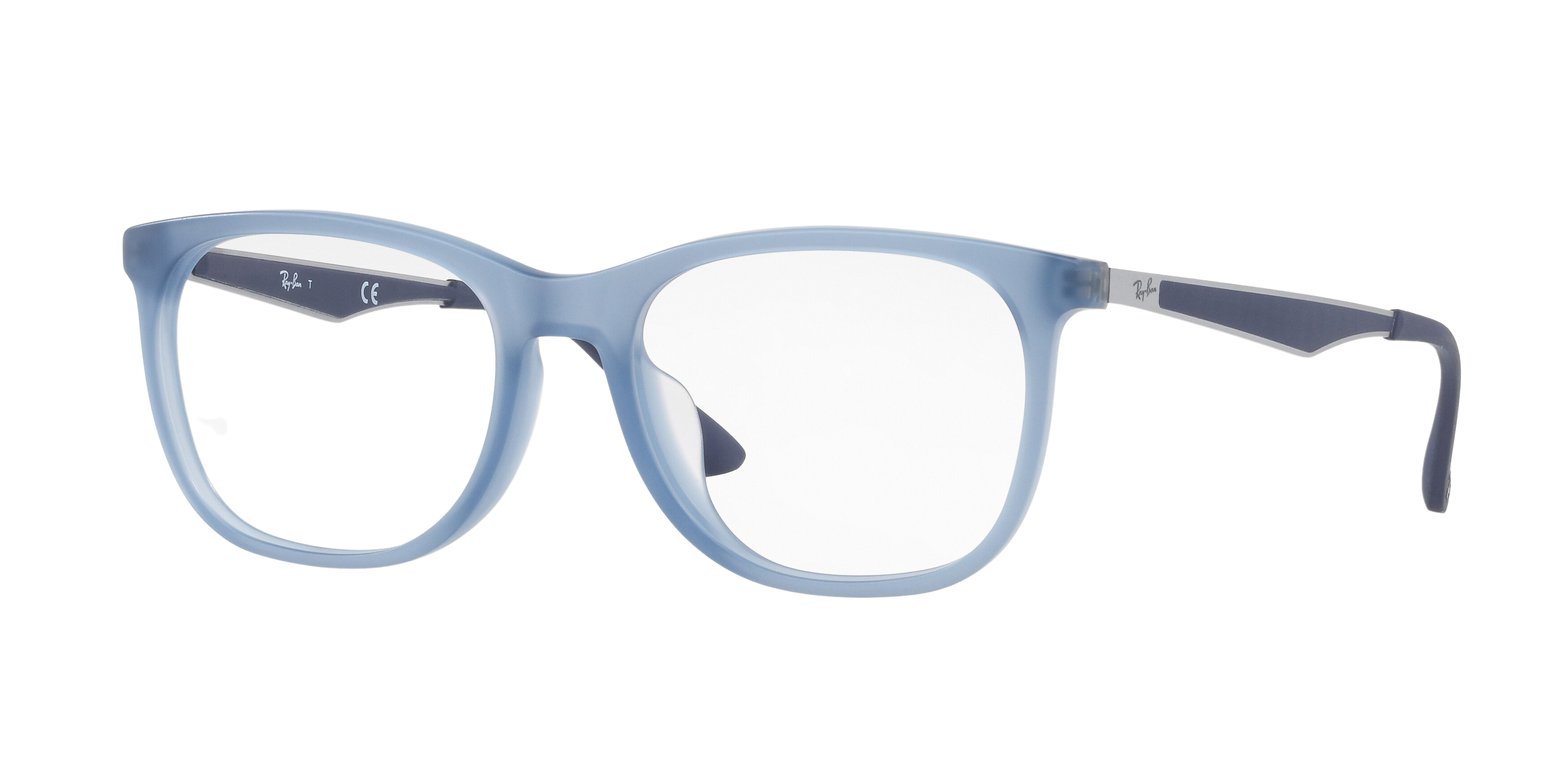 Ray-Ban RX7078F square eyeglasses in Trasparent Light Blue