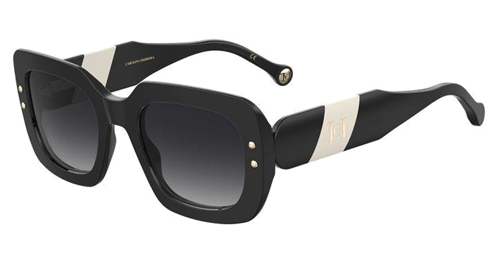 Carolina Herrera HER 0186/S rectangle sunglasses in Blackwhte/Dark Grey Shaded