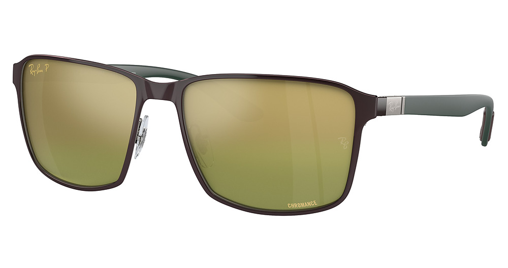 BROWN ON GUNMETAL / GREEN MIRROR GOLD POLAR