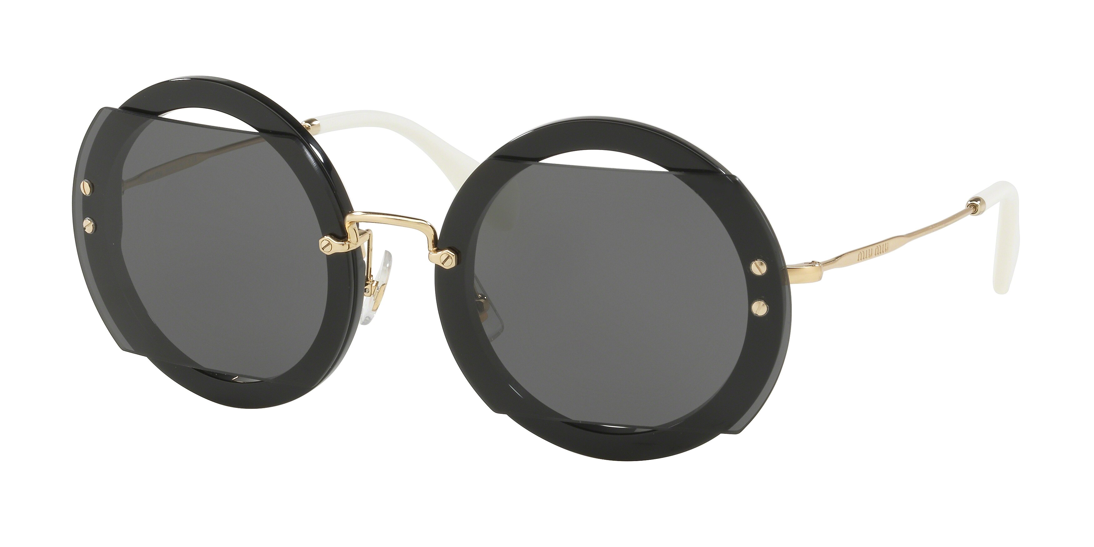 Miu Miu MU 06SS round sunglasses in Black