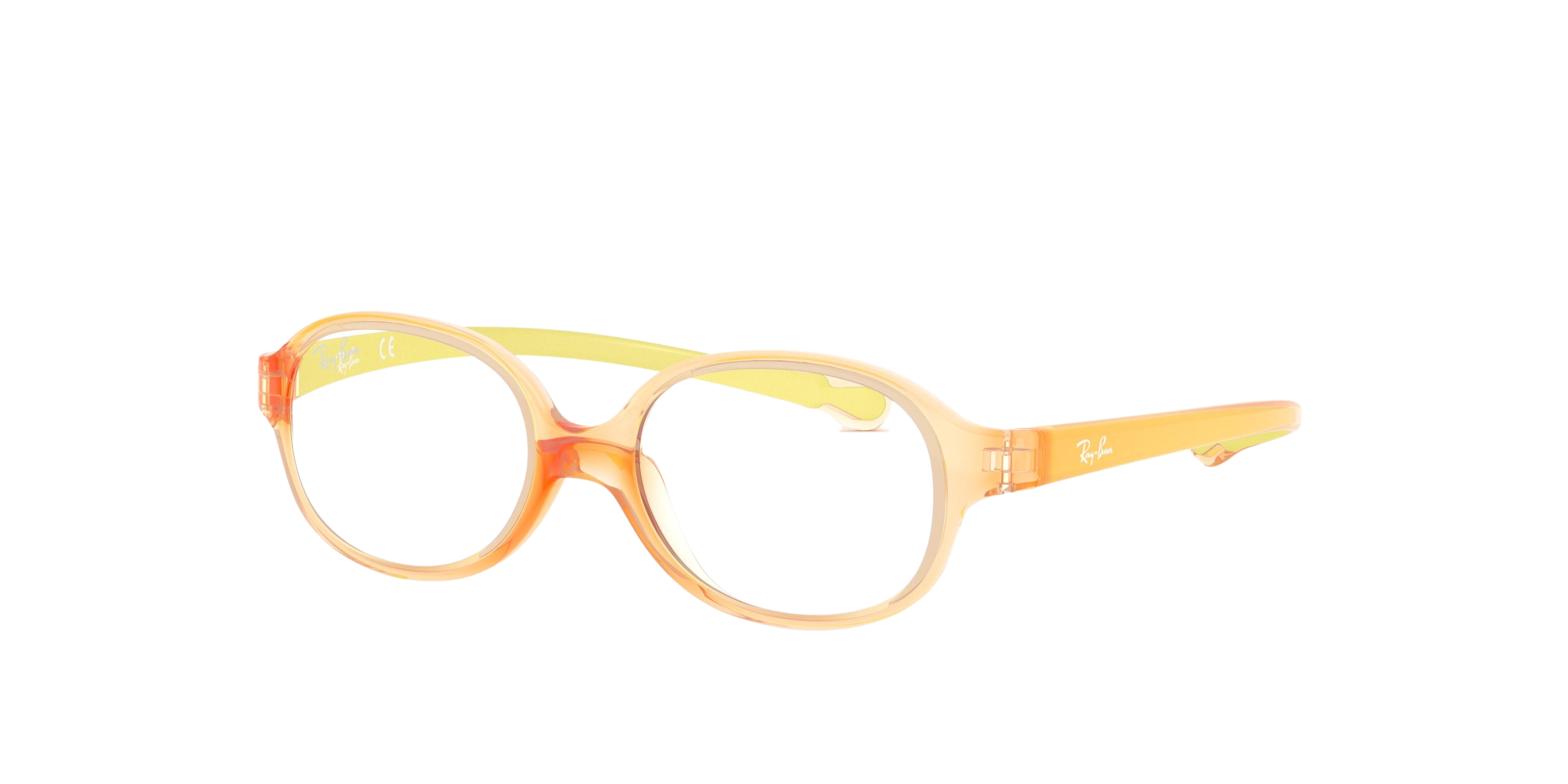 Ray-Ban RY1587 round eyeglasses in Transparent Light Orange