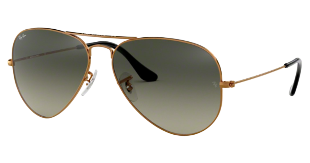 Ray-Ban RB3025 AVIATOR LARGE METAL aviator sunglasses in Bronze/Light Grey Gradient Dark Grey
