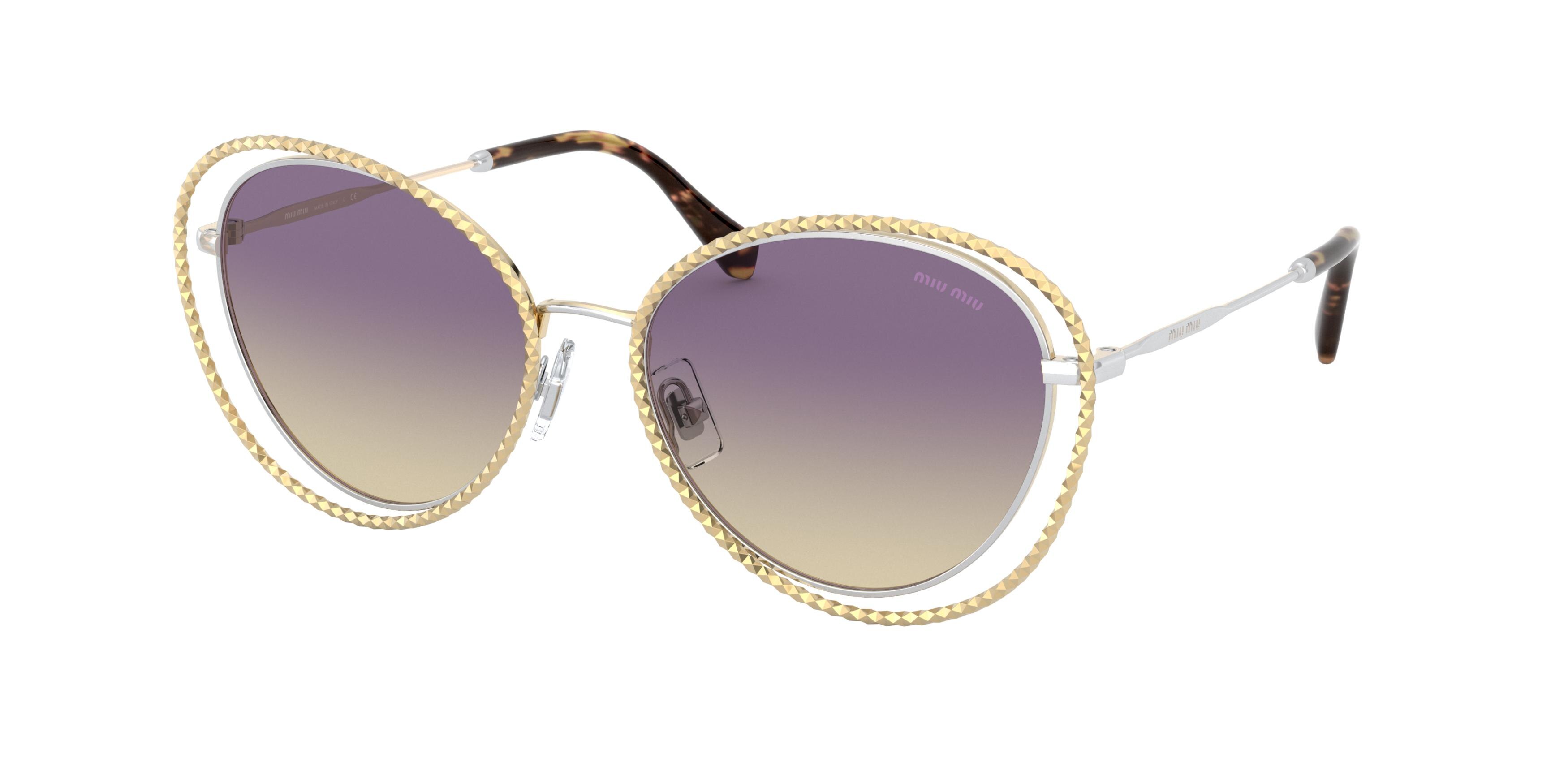 Miu Miu MU 59VS cateye sunglasses in Silver/Gold