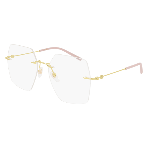 Gucci GG0683O rectangle eyeglasses in Gold Gold Transparent