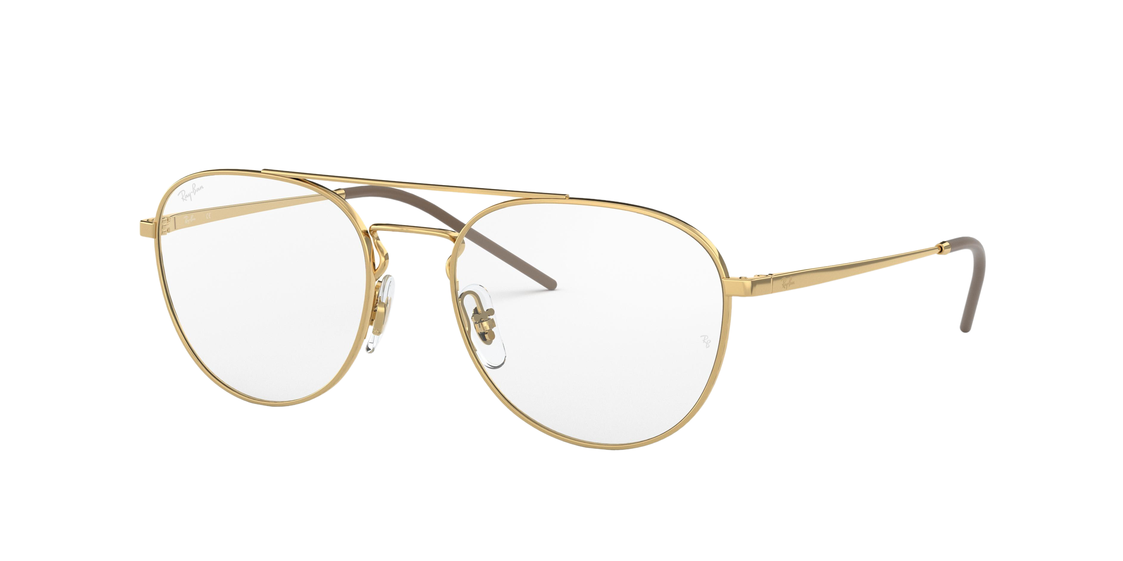 Ray-Ban RX6414 round eyeglasses in Gold