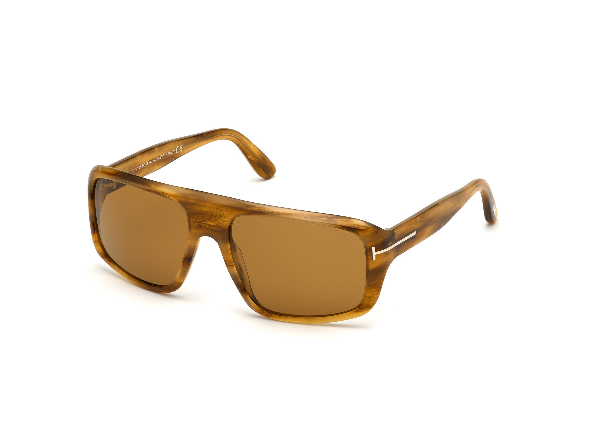 Tom Ford FT0754 Duke square sunglasses in Shiny Brown Havana W. Dark Brown