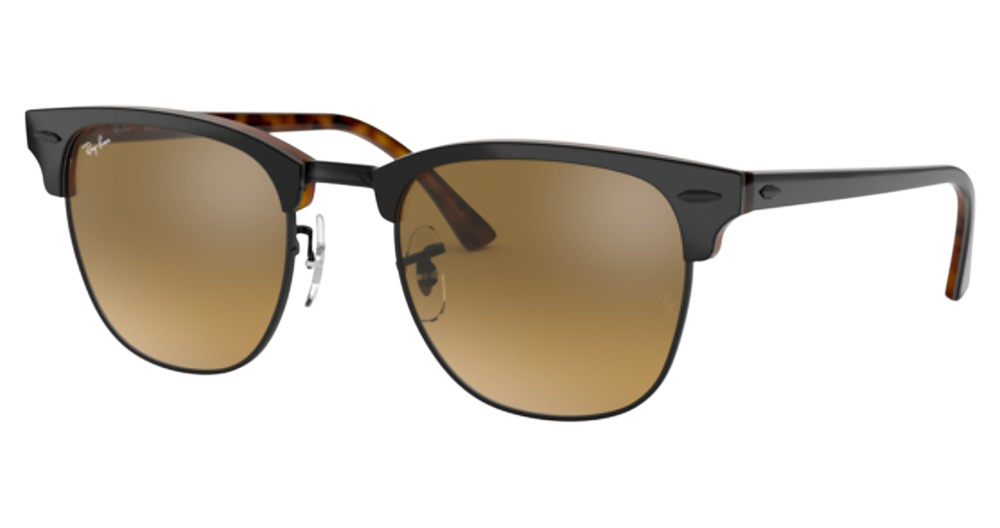 Ray-Ban RB3016 CLUBMASTER aviator sunglasses in Grey on Havana/Brown Mirror Gradient Grey
