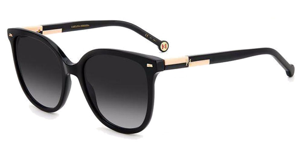 Carolina Herrera HER 0136/S square sunglasses in Blacknude/Dark Grey Shaded