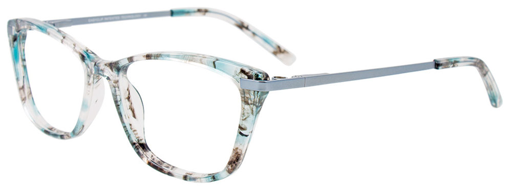 Teal & Grey & Crystal / Satin Teal