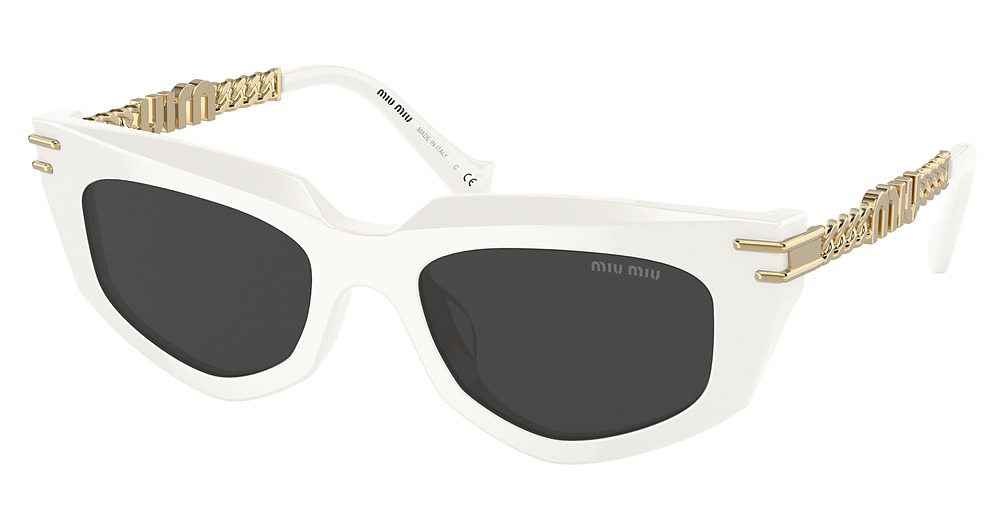 Miu Miu MU 12WS cateye sunglasses in White/Dark Grey