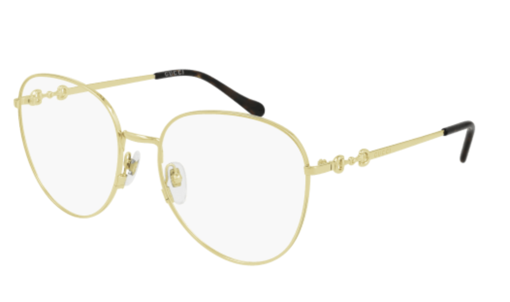 Gucci GG0880O round eyeglasses in Gold Gold Transparent
