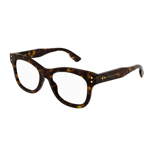 Gucci GG1086O rectangle eyeglasses in Havana Havana Transparent