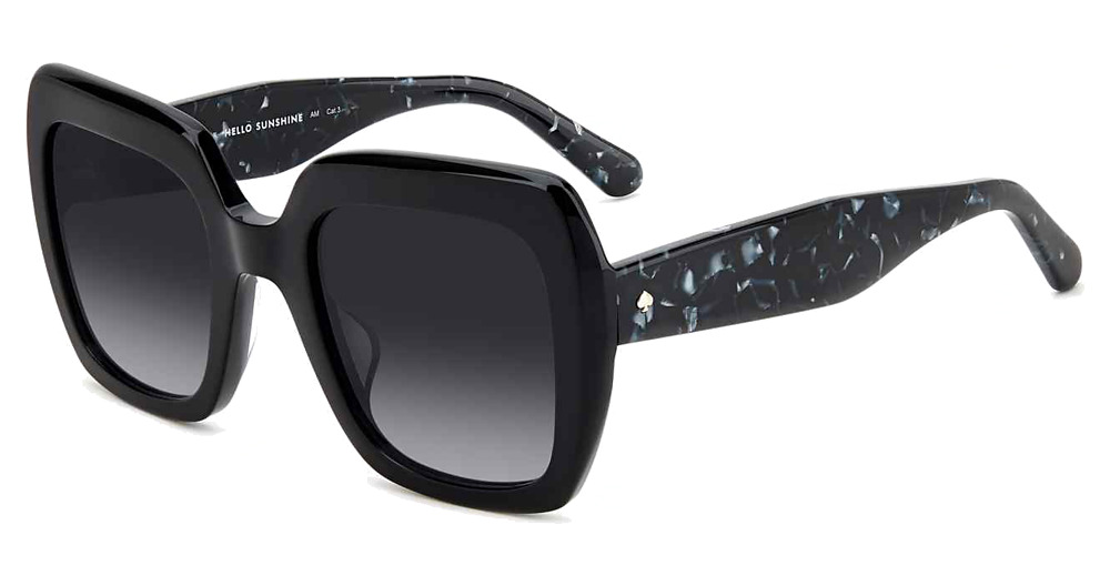 Kate Spade NAOMI/S square sunglasses in Black/Dark Grey Shaded
