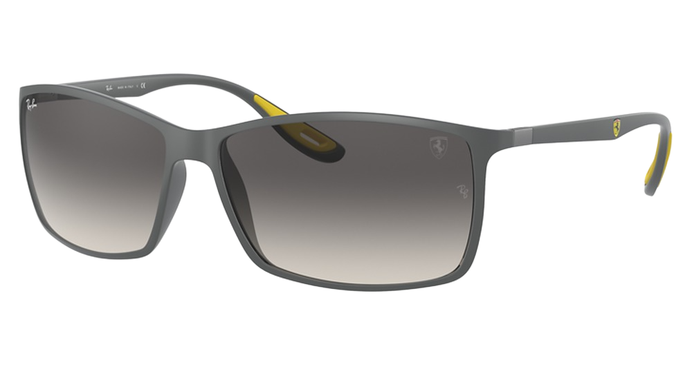 Ray-Ban RB4179M rectangle sunglasses in Matte Grey/Grey Gradient Dark Grey