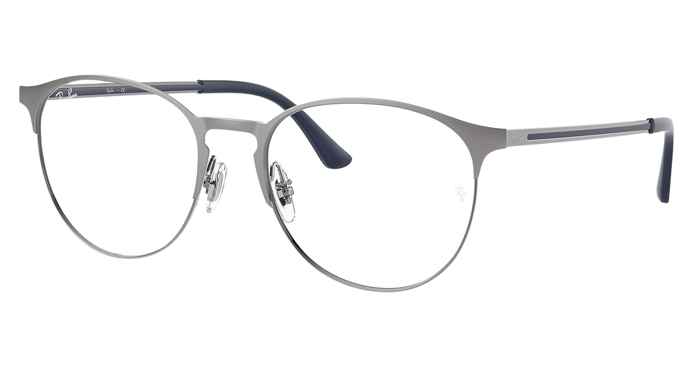 Ray-Ban RX6375F round eyeglasses in Matte Gunmetal on Gunmet