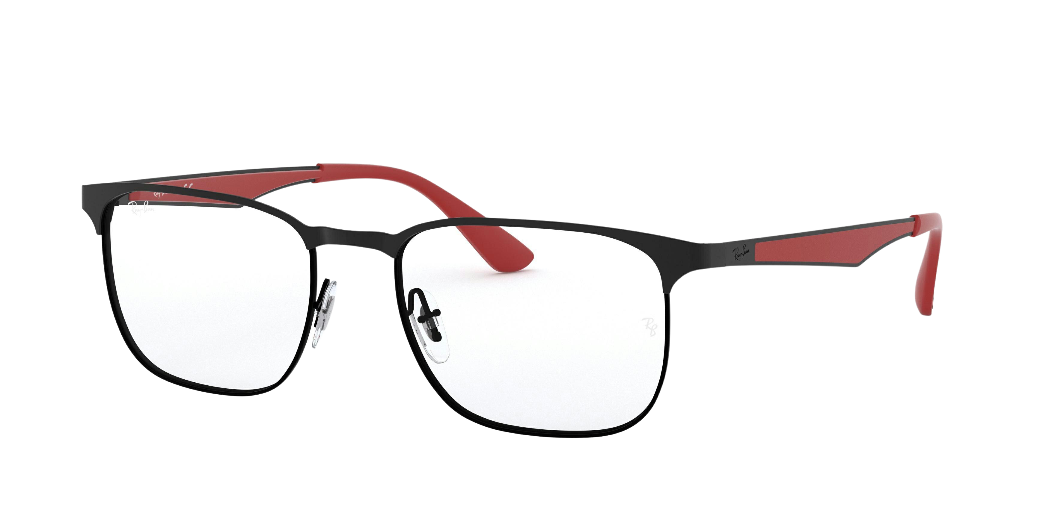 Ray-Ban RX6363 square eyeglasses in Black Top Matte Black