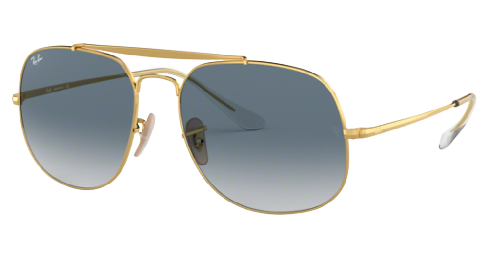Ray-Ban RB3561 aviator sunglasses in Arista/Clear Gradient Blue
