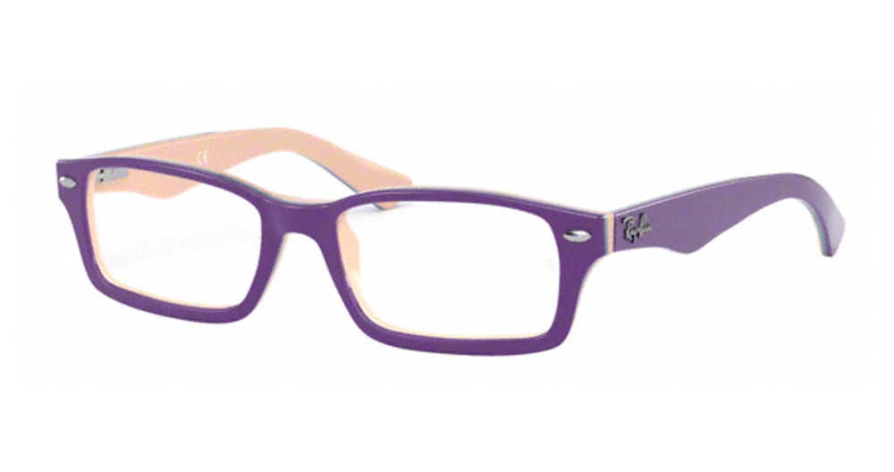 Ray-Ban RY1530 rectangle eyeglasses in Violet on Pink/Blue