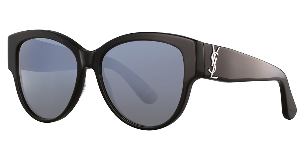 Saint Laurent SL M3 round sunglasses in Black Black Silver/Nylon