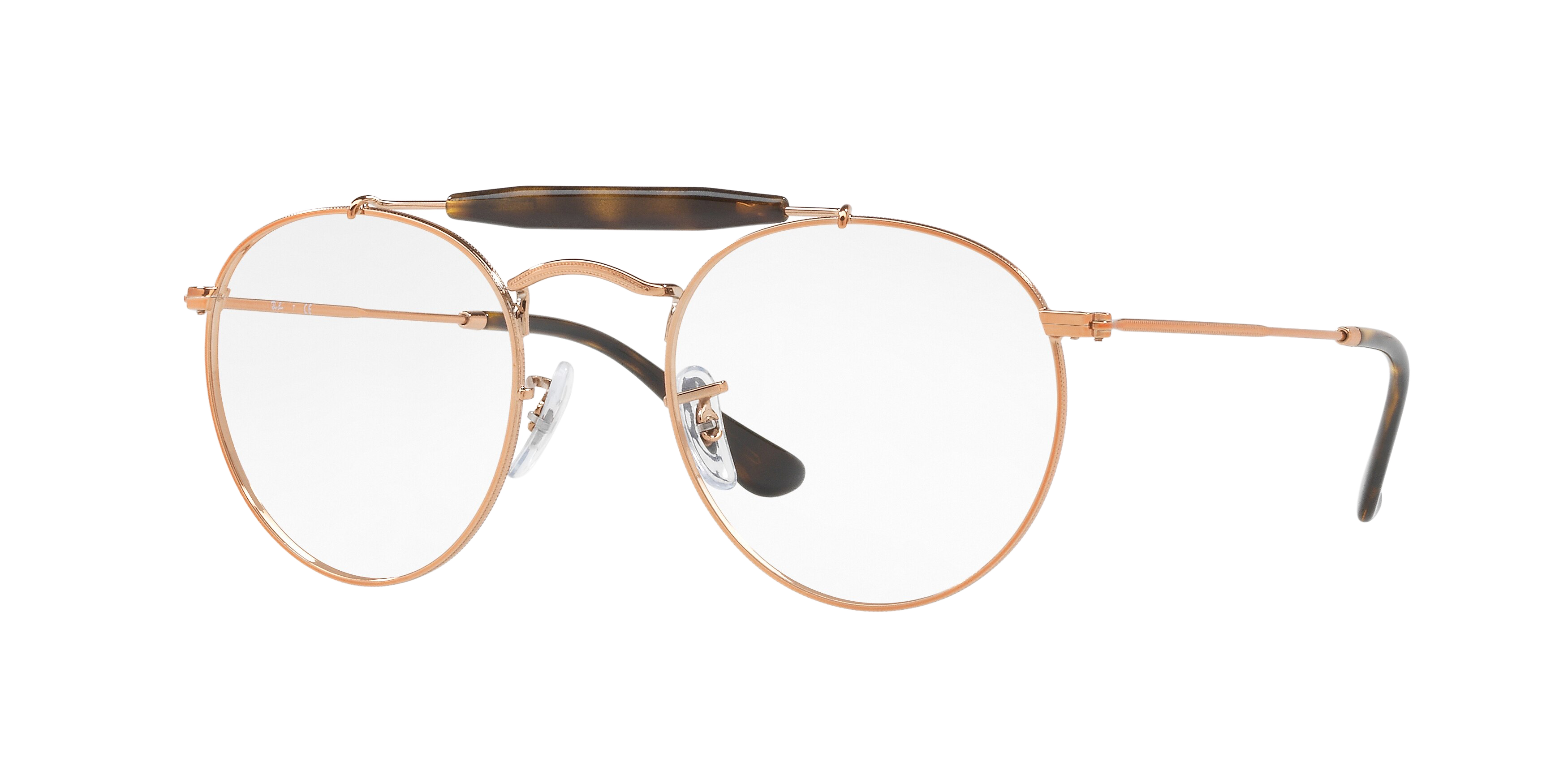 Ray-Ban RX3747V round eyeglasses in Shiny Copper