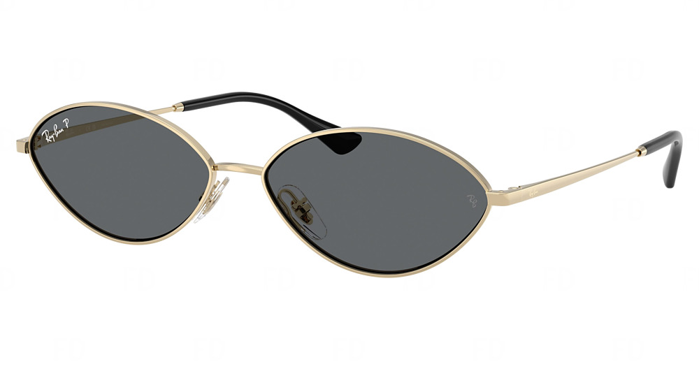 Ray-Ban RB3757 KAI round sunglasses in Pale Gold/Dark Grey Polarized