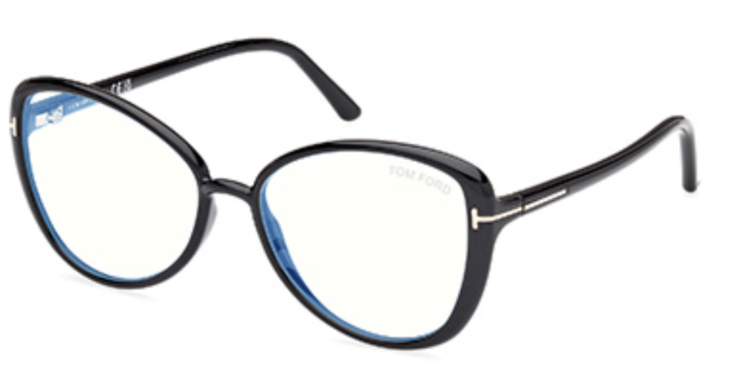 Tom Ford FT5907-B irregular eyeglasses in Shiny Black