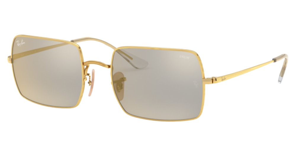 Ray-Ban RB1969 RECTANGLE square sunglasses in Arista/Photo Dark Grey Mirror Gold