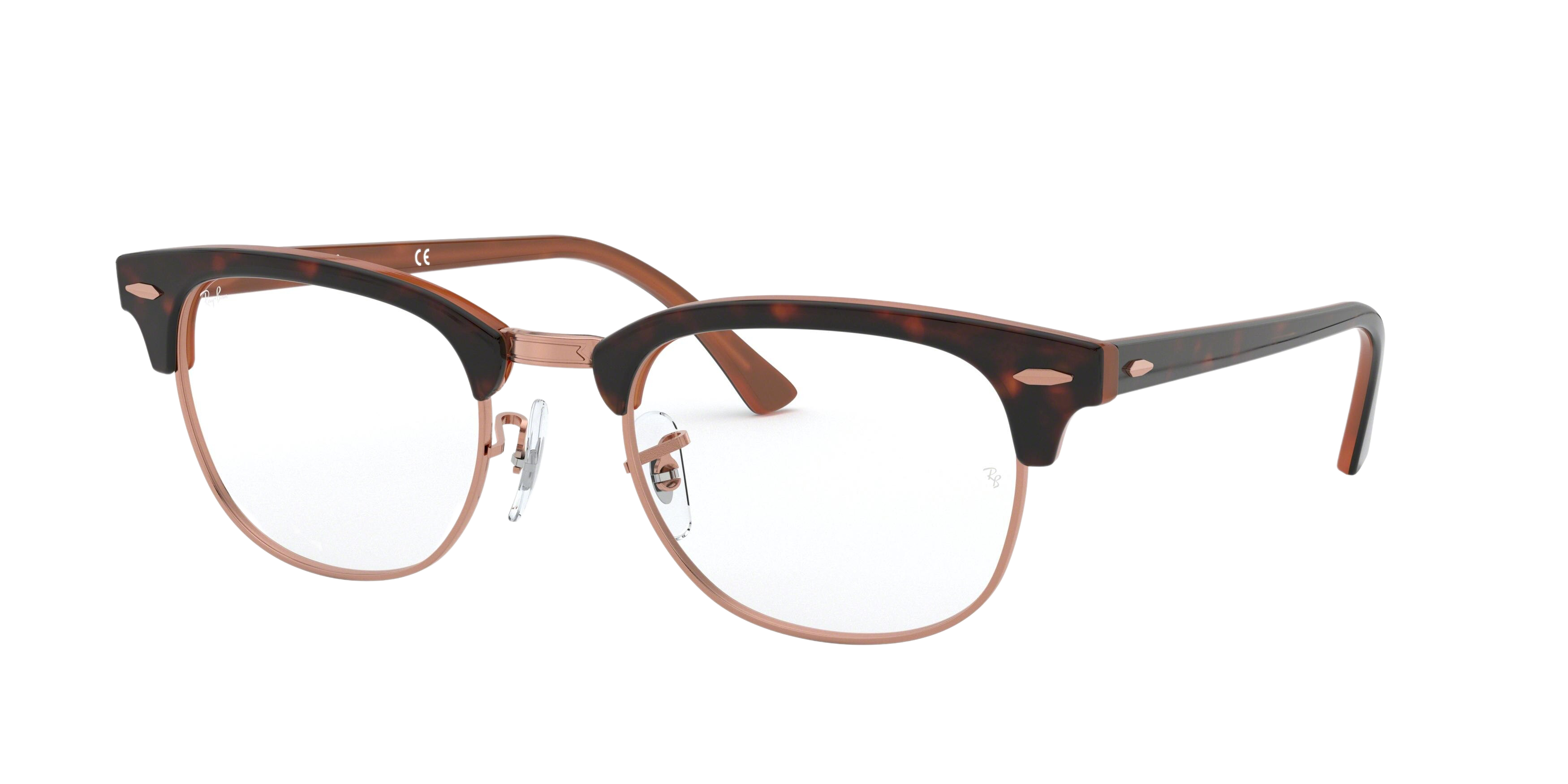 Ray-Ban RX5154 round eyeglasses in Top Havana on Brown