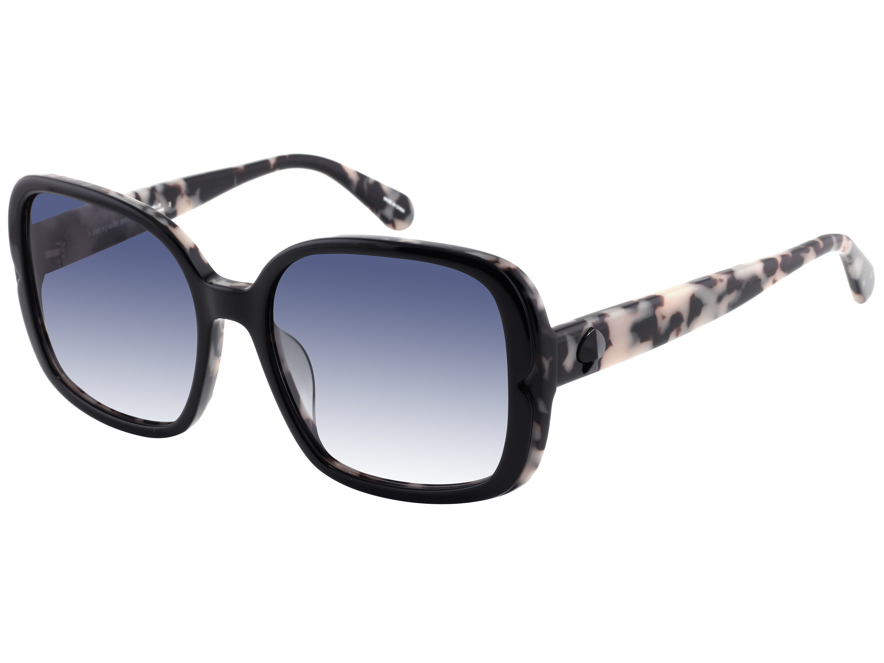 Kate Spade Elianna/G/S square sunglasses in Black Havana (9 O Dark Grey Gradient)