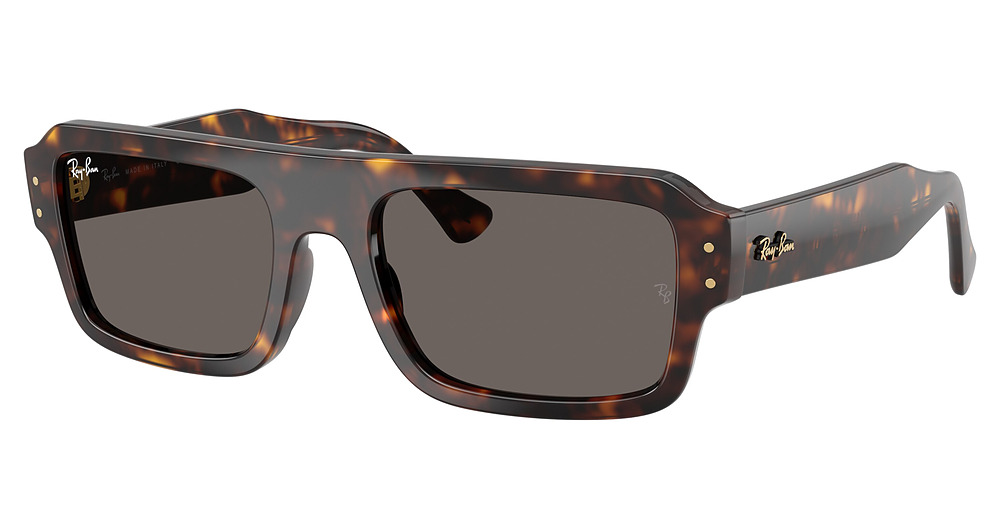 Ray-Ban RB4454 FLACKO rectangle sunglasses in Havana/Dark Grey