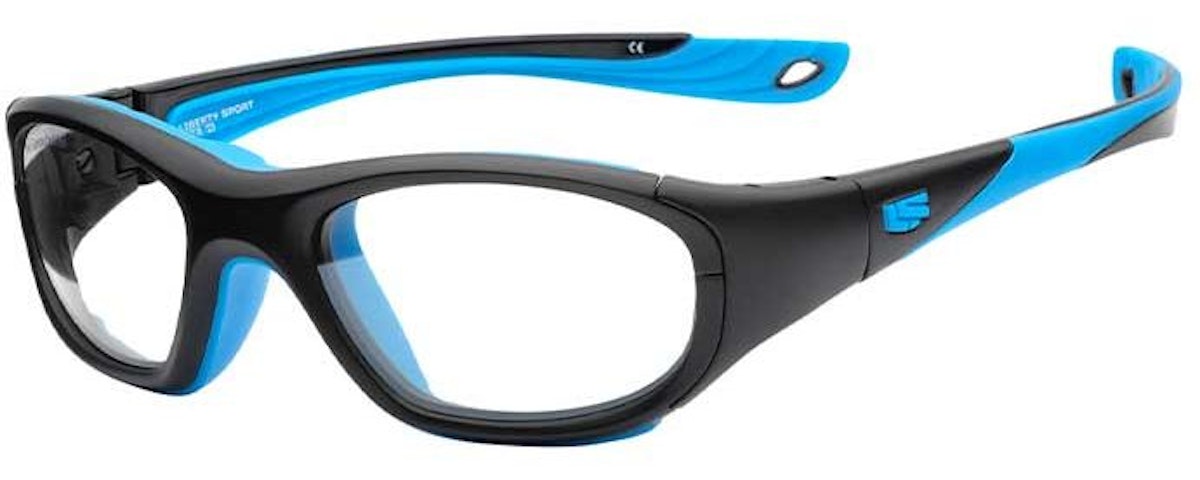 Matte Black/Cyan / Clear with Silver Flash