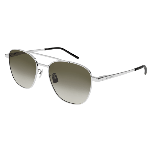 Saint Laurent SL 531 aviator sunglasses in Silver Silver Green/Green