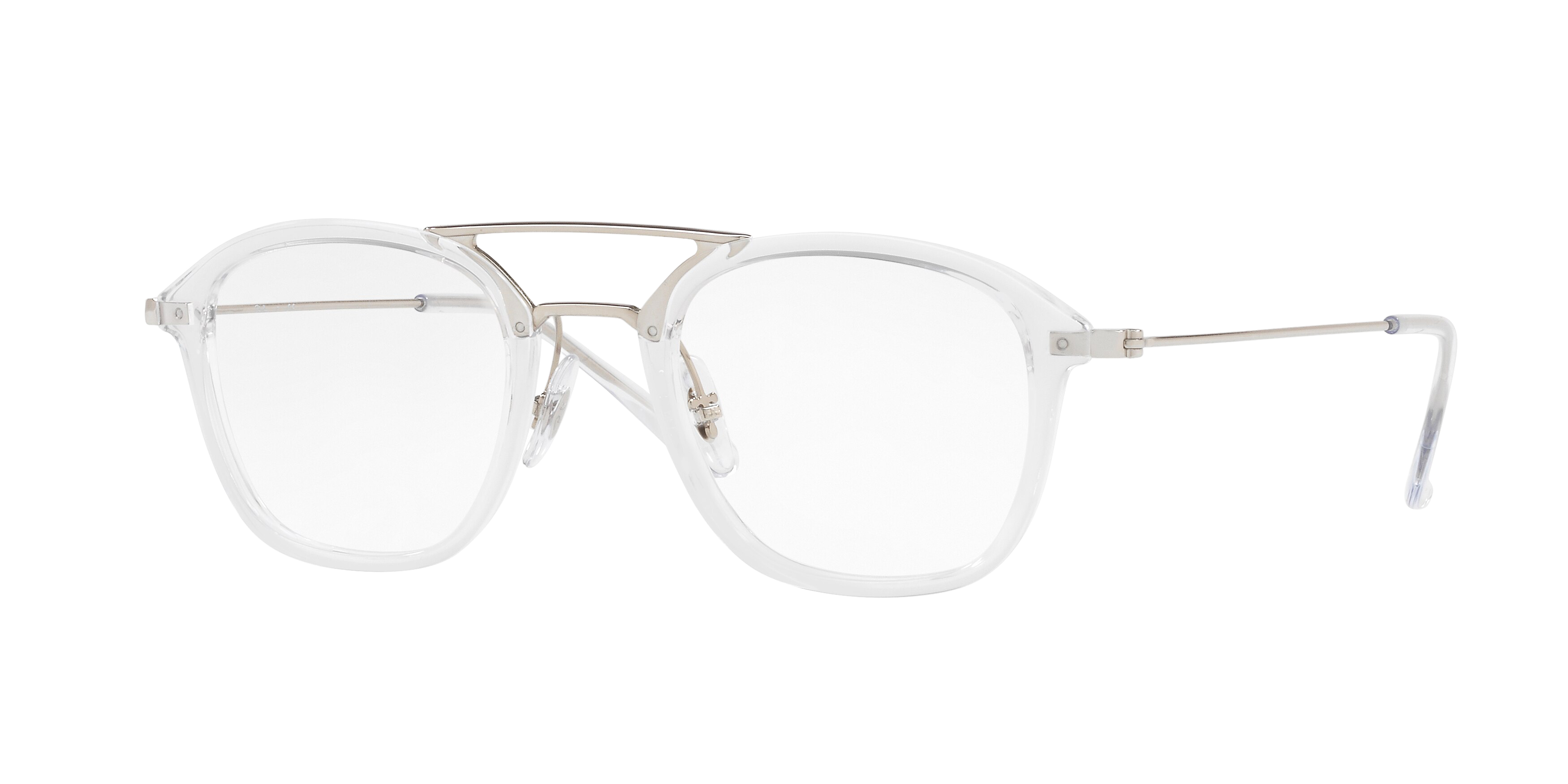 Ray-Ban RX7098 square eyeglasses in White Trasparent