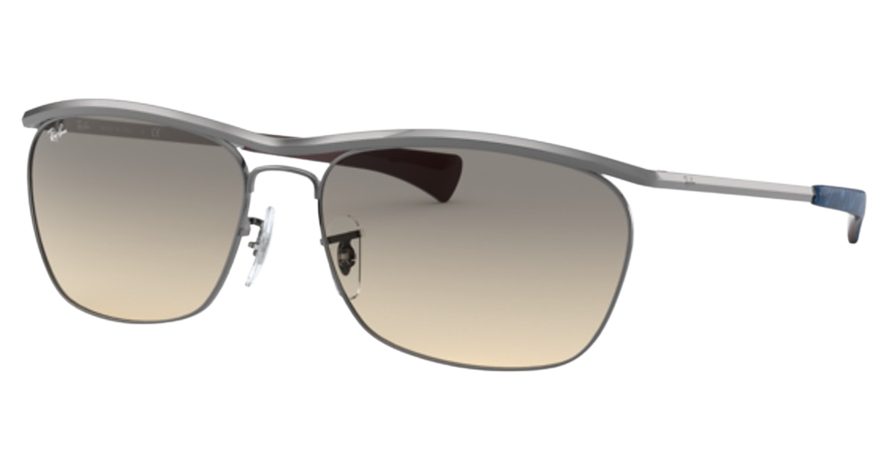 Ray-Ban RB3619 OLYMPIAN II DELUXE round sunglasses in Gunmetal/Clear Gradient Grey