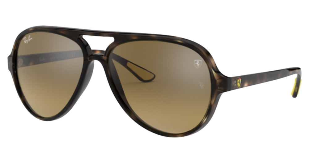 Ray-Ban RB4125M aviator sunglasses in Havana/Brown Mirror Gradient Grey