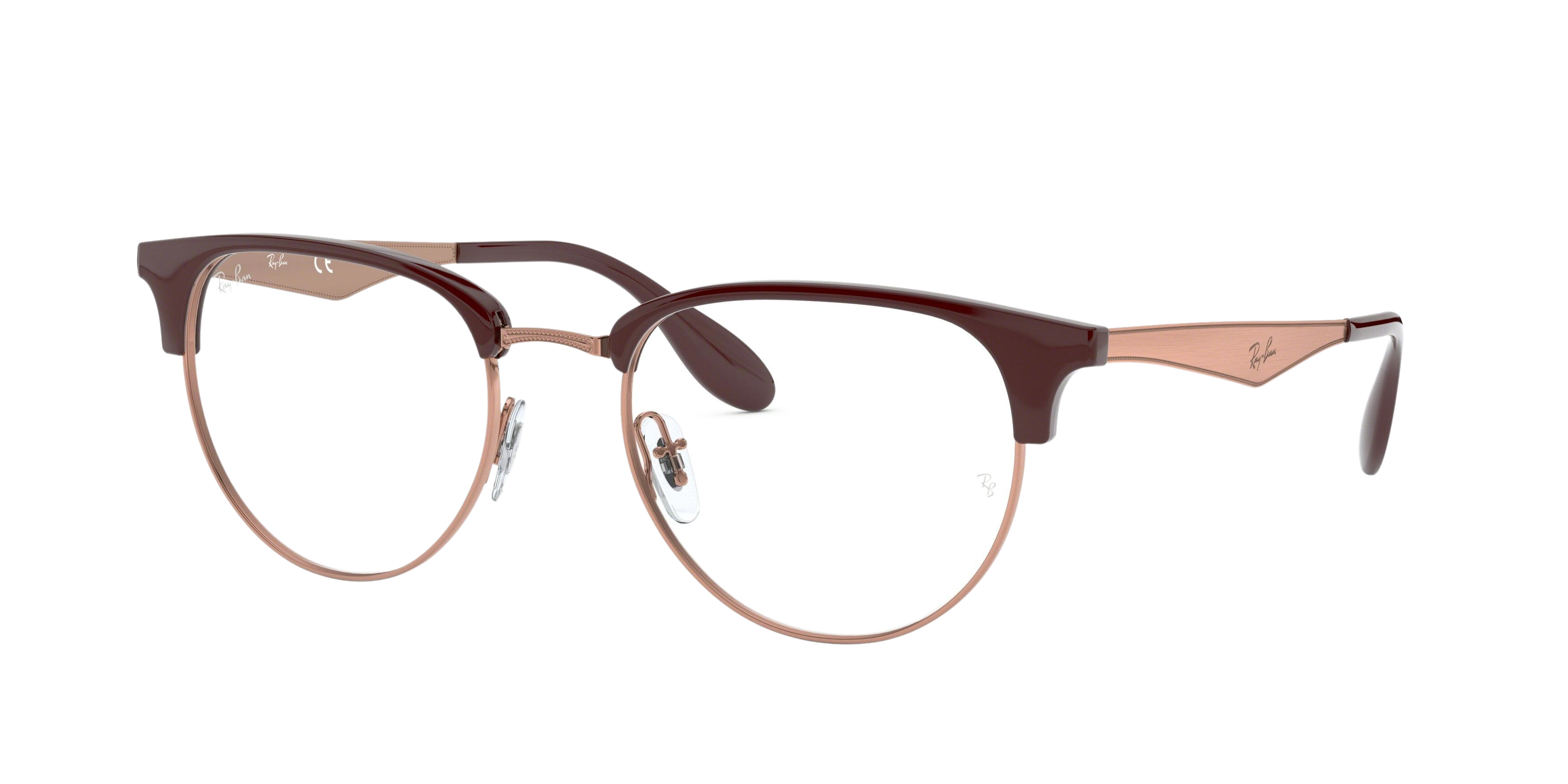 Ray-Ban RX6396 round eyeglasses in Choccolate/Copper