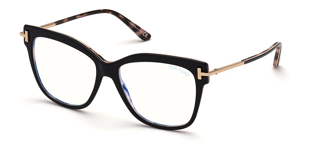Tom Ford FT5704-F-B square eyeglasses in Black/Other