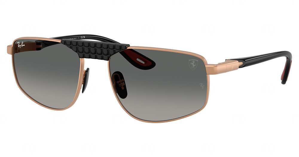Ray-Ban RB3776M square sunglasses in Matte Rose Gold/Grey Gradient