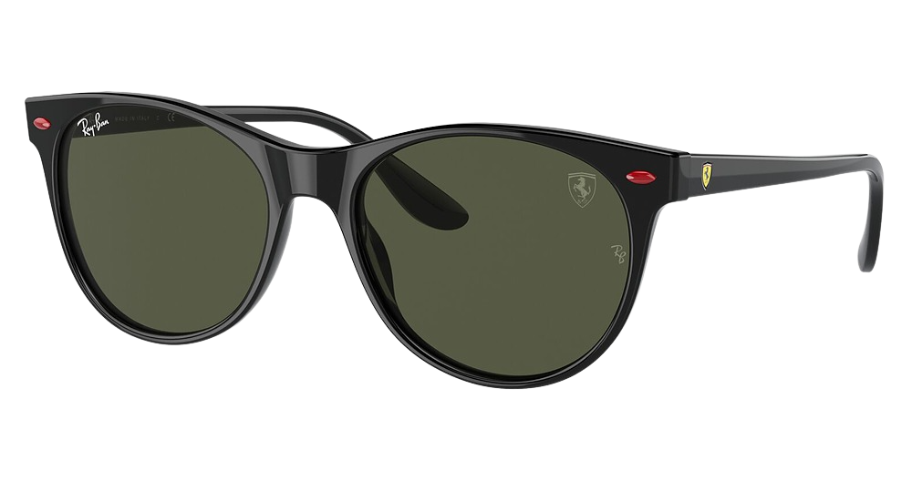 Ray-Ban RB2202M round sunglasses in Black/Green