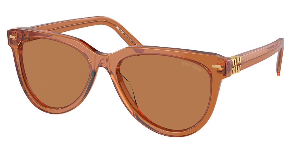 Miu Miu MU 12ZSF round sunglasses in Caramel/Brown