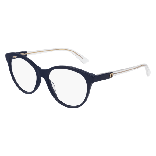 Gucci GG0486O round eyeglasses in Blue Blue Transparent