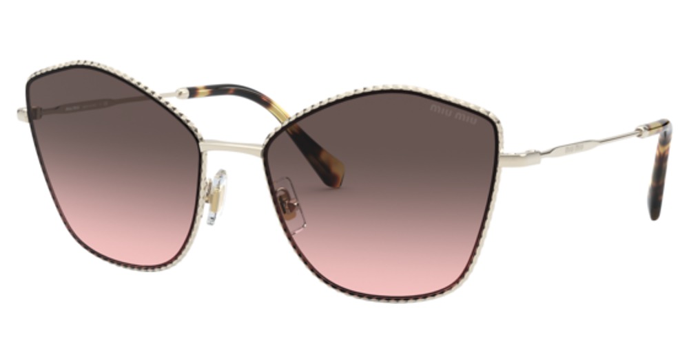 Miu Miu MU 60VS CORE COLLECTION cateye sunglasses in Pale Gold/Pink Gradient Grey