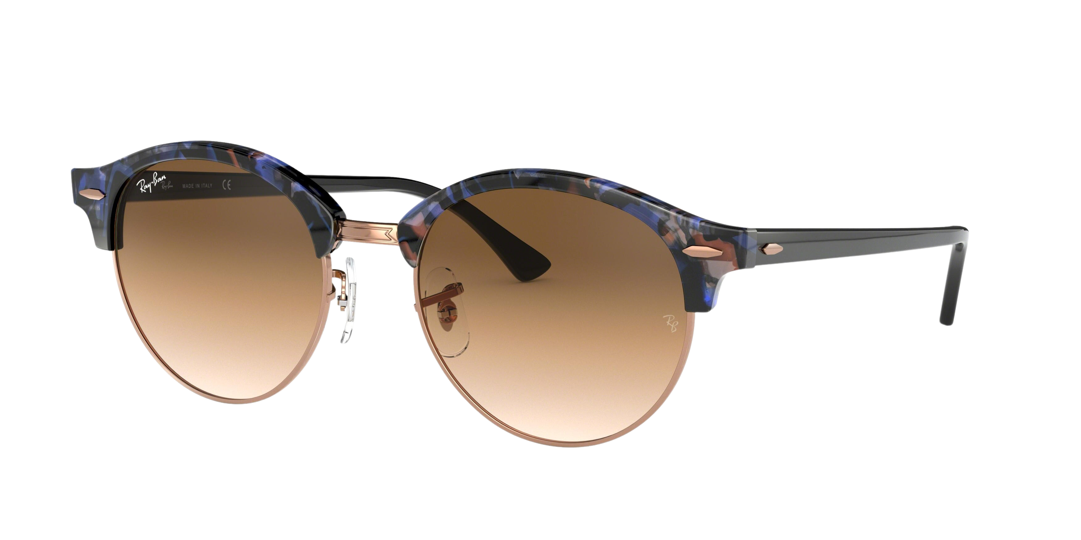 Ray-Ban RB4246F round sunglasses in Spotted Brown/Blue