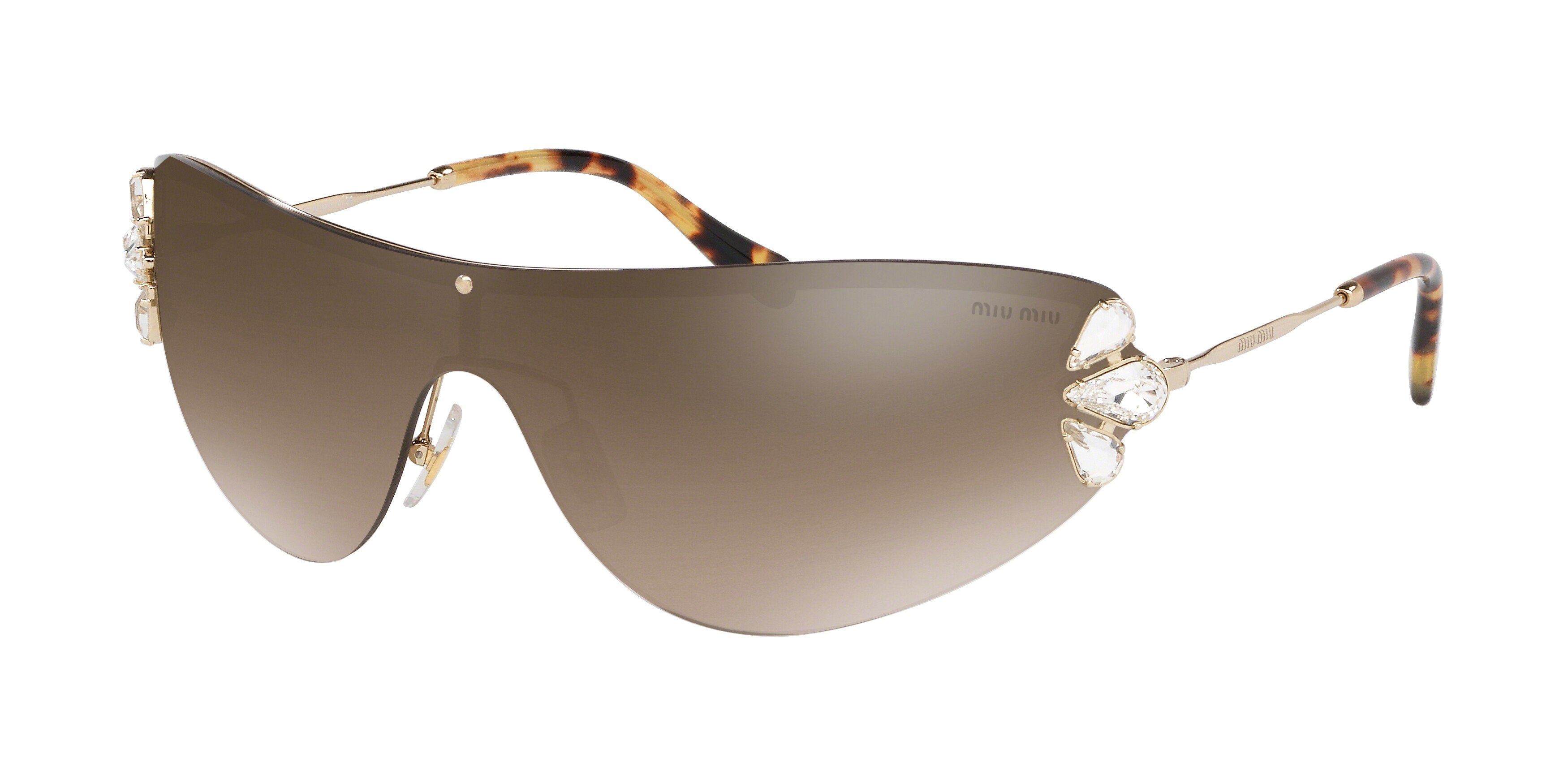 Miu Miu MU 66US square sunglasses in Pale Gold