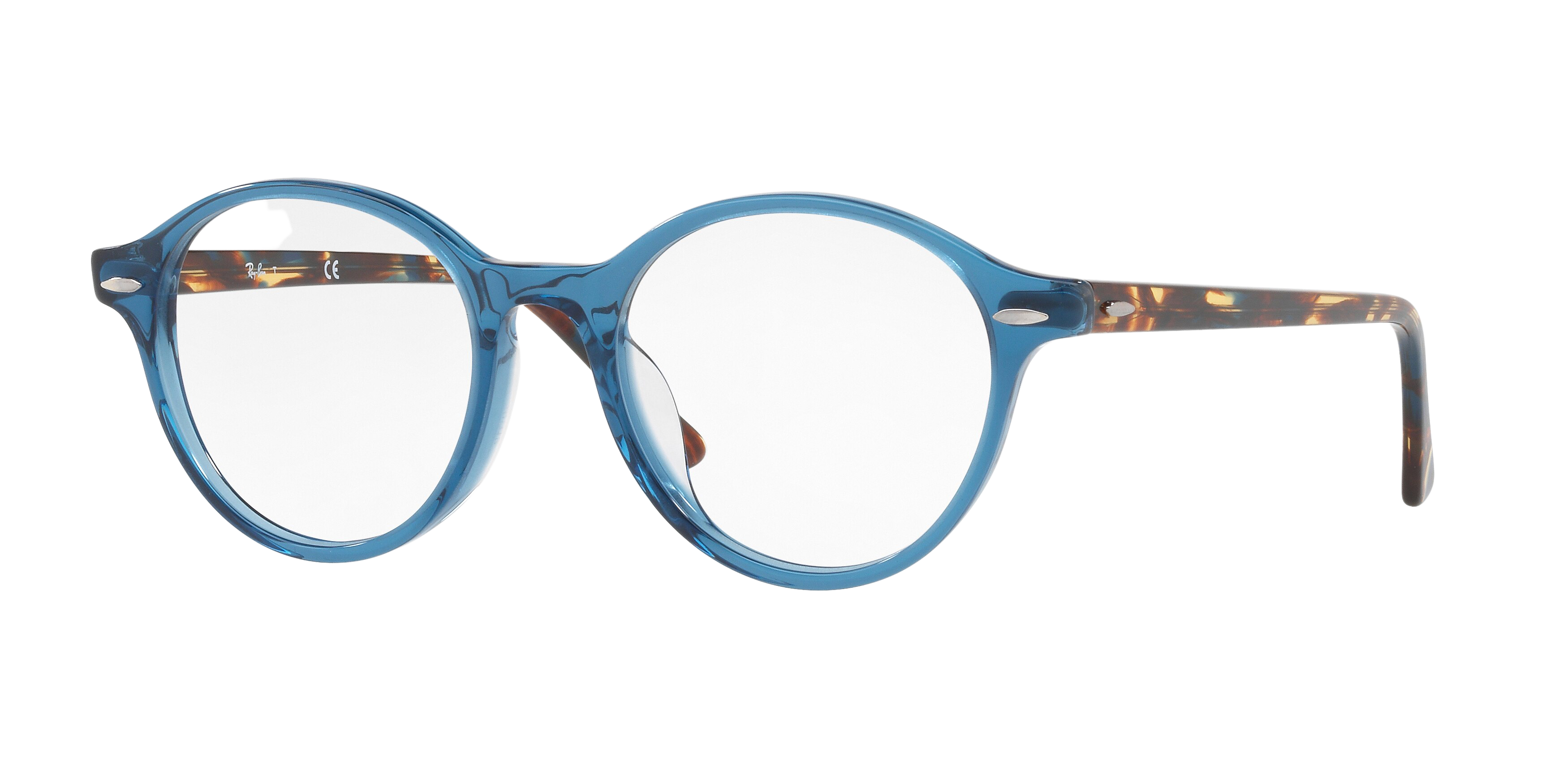 Ray-Ban RX7118F square eyeglasses in Transparent Grey/Blue
