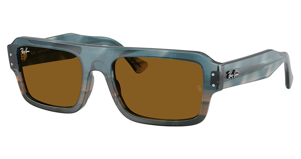 Ray-Ban RB4454 FLACKO rectangle sunglasses in Havana Blue/Brown
