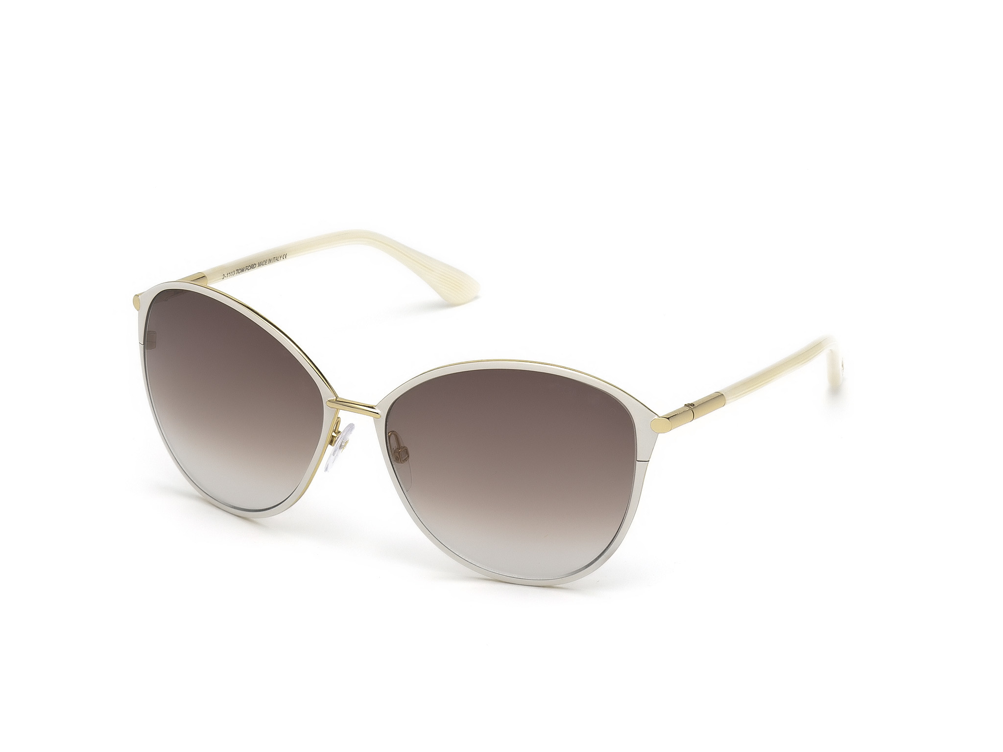 Shiny Pale Gold, Shiny Ivory Coating / Gradient Brown Lenses