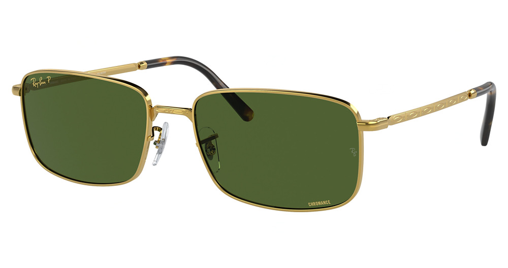 Ray-Ban RB3717 square sunglasses in Legend Gold/Polarized Dark Green