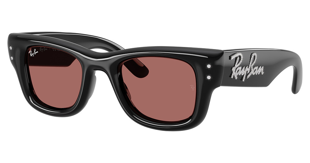 Ray-Ban RB4940B WAYFARER PUFFER square sunglasses in Black/Dark Violet