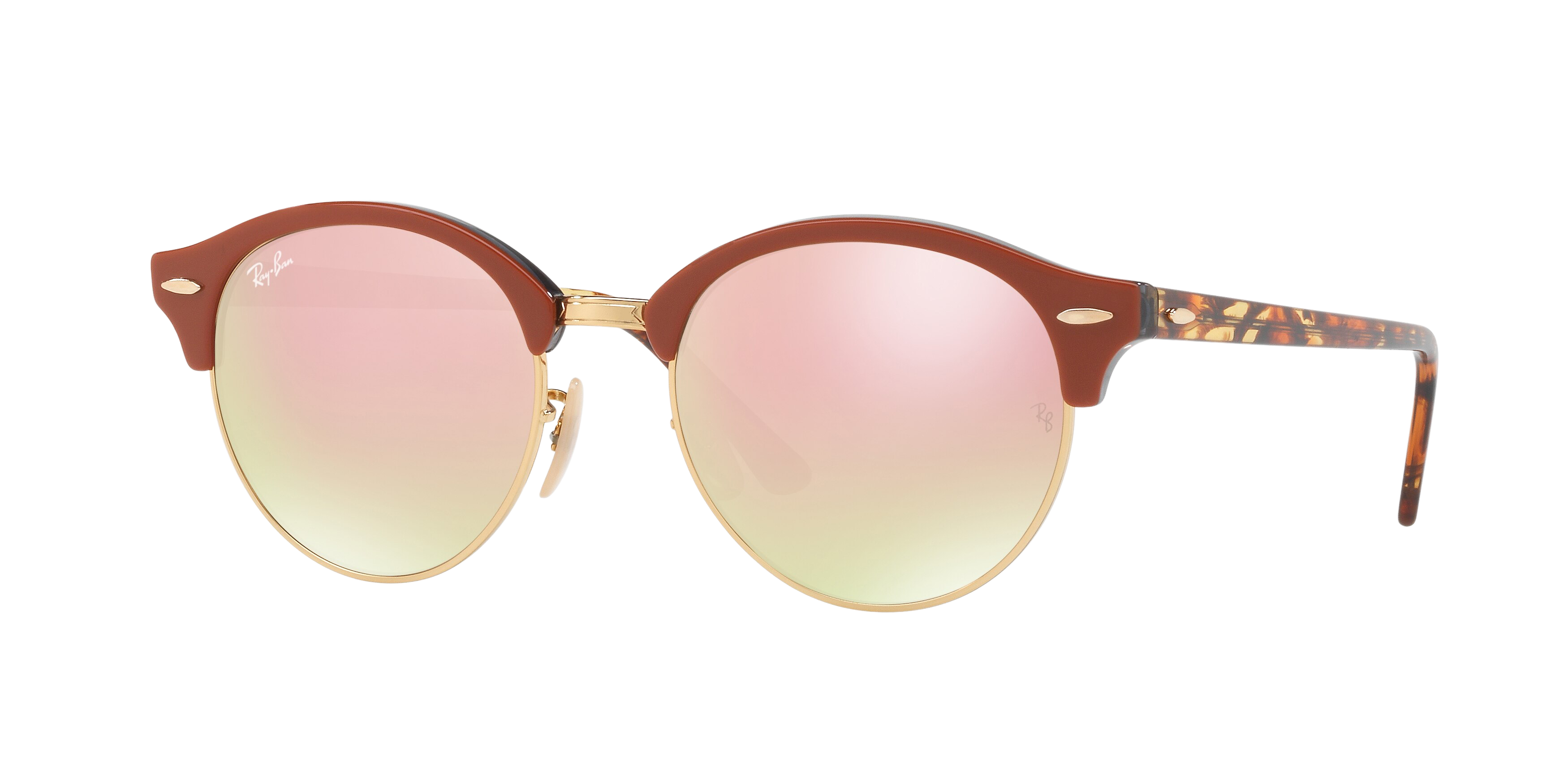 Ray-Ban RB4246 round sunglasses in Top Brown Trasparent Grey